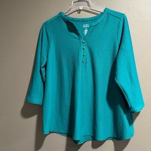 Croft & Barrow Split Neck Top Size 1X
